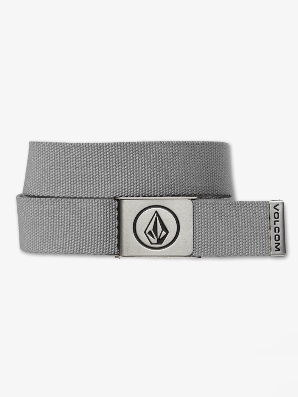Volcom Gray Webbing Belt with Metal Logo Buckle and Bottle Opener!